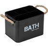 Caja Para Baño Wenko "gara" De 4 Compartimentos En Color Negro 19 X 12,5 X 13 Cm