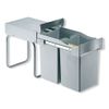 Cubo De Reciclaje Con Ruedas Empotrado Rectangular Gris 2x14l Eyckhaus