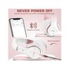 Auriculares Intrauditivos Bluetooth Inalámbricos Plegables De Alta Fidelidad Con Control De Volumen De Micrófono Incorporado Fm Rosa Veanxin