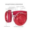 Veanxin T2s7293 Auriculares Bluetooth (on Ear - Microauriculares - Cancelación De Ruido - Rojo)