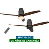 Ventilador De Techo Con Luz Casafan 93132341 Aerodynamix Eco 132 Bg Nuez/ Gris Basalto