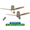 Ventilador De Techo Con Luz Casafan 93132333 Aerodynamix Eco 132 Bn Madera Natural/ Cromo Cepillado