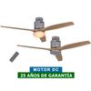 Ventilador De Techo Con Luz Casafan 93132313 Aerodynamix Eco 132 Ch Madera Natural/ Cromo Brillante