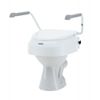 Elevador Wc  Con Tapa  Reposabrazos Abatibles Y Ajustable  3 Alturas  6, 10 Y 15 Cm Color Blanco Y Gris