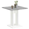 Mesa De Comedor Gris Hormigón Y Blanco 70 Cm Fmd