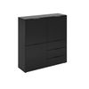 Aparador 3 Puertas 3 Cajones Negro L99cm - Dark - L 99  X A 31.5  X H 101.2  Cm