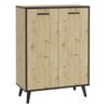 Mueble Zapatero 5 Compartimentos Roble Artesanal 68,5x33x93,5 Cm Fmd