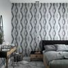 Papel De Pared Topchic Graphic Lines Diamonds Gris Y Negro Noordwand