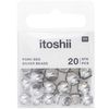 Itoshii Pack De 20 Perlas Ponii Color Plata