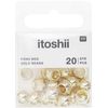 Itoshii Pack De 20 Cuentas Ponii Redondas Doradas