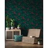 Papel Pintado A.s. Création Flores Verde Y Rojo - As-380282 - 53 Cm X 10,05 M