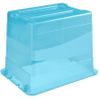 Cubo De Almacenaje Con Tapa, Plástico, Azul Transparente, 24 L