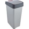 Cubo De La Basura Premium Con Tapa Abatible, Tacto Suave, 45 L, Magne, Plateado