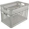 Keepper Caja Transporte 60x40x22cm, Ácidos Y Alimentos, 45l, Gris Grafito, 3 Piezas