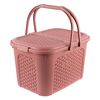 Cesta De Picnic "estilo Rattan", Rojo Nórdico, 35x46x28,5 Gama Inka