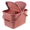 Cesta De Picnic "estilo Rattan", Rojo Nórdico, 35x46x28,5 Gama Inka