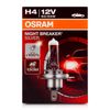 Lámpara Osram ® 64193nbs H4 1 Night B Silver 55/60w 12v 1.