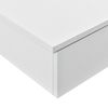 [en.casa]® Estante De Pared Con Compartimento - 60 X 24 X 12,6cm - Mesita De Noche De Pared Con Cajón - Para Almacenar - Blanco