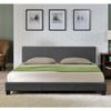 Corium Cama Doble Skagen Tapizada En Tela 140x200cm Gris Oscuro