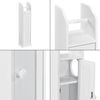 [en.casa]® Mueble De Baño - 78 X 20 X 18 Cm - Armario Con Puerta - Con Soporte Para Papel Higiénico - Blanco