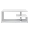 Mesa De Centro Haarlem Con Estante Aglomerado 90 X 50 X 41 Cm - Blanco [en.casa]