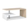 Mesa De Centro Haarlem Con Estante Aglomerado 90 X 50 X 41 Cm - Blanco Y Efecto Roble [en.casa]