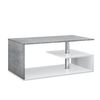 Mesa De Centro Haarlem Con Estante Aglomerado 90 X 50 X 41 Cm - Blanco Y Aspecto Hormigón [en.casa]