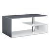 Mesa De Centro Haarlem Con Estante Aglomerado 90 X 50 X 41 Cm - Blanco Y Gris Oscuro [en.casa]