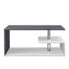 Mesa De Centro Haarlem Con Estante Aglomerado 90 X 50 X 41 Cm - Blanco Y Gris Oscuro [en.casa]