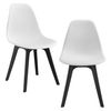 Set De 2 Sillas De Comedor Brevik Diseño Nórdico Plástico 83 X 54 X 48 Cm - Blanco Y Negro [en.casa]