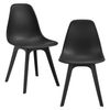 Set De 2 Sillas De Comedor Brevik Diseño Nórdico Plástico 83 X 54 X 48 Cm - Negro [en.casa]