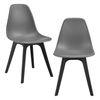 Set De 2 Sillas De Comedor Brevik Diseño Nórdico Plástico 83 X 54 X 48 Cm - Gris Y Negro [en.casa]