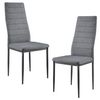 Set De 2x Sillas De Comedor Lidköping Tapizadas De Tela Y Acero - 96 X 43 X 52 Cm Gris [en.casa]