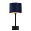 [lux.pro]® Lámpara De Mesa Deventer - Lámpara De Noche De Diseño - 39cm X Ø18 Cm - Negro Y Pantalla Azul