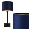 [lux.pro]® Lámpara De Mesa Deventer - Lámpara De Noche De Diseño - 39cm X Ø18 Cm - Negro Y Pantalla Azul