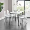 [en.casa]® Mesa De Comedor Elegante Con Patas Horquillas - 120cm X 70cm X 75cm - Mesa De Cocina - Patas De Mesa De Acero Negro - Tablero De Mdf Blanco