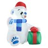 [en.casa]® Oso Polar De Navidad Autoinflable Iluminada Por Led - 120 X 100 X 70 Cm - Con Regalo - Figura De Navideño - Decoración De Jardín O Casa