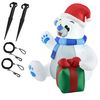 [en.casa]® Oso Polar De Navidad Autoinflable Iluminada Por Led - 120 X 100 X 70 Cm - Con Regalo - Figura De Navideño - Decoración De Jardín O Casa