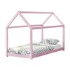 Cama Infantil Netstal De Madera Pino Forma De Casa - (lxanxa) 206x98x142 Cm - Rosa Lacado Mate [en.casa]