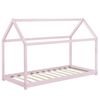 Cama Infantil Netstal De Madera Pino Forma De Casa - (lxanxa) 206x98x142 Cm - Rosa Lacado Mate [en.casa]