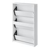 [en.casa]® Zapatero Con Espejo - 102 X 63 X 17 Cm - Mueble Zapatero - Organizador De Zapatos - Blanco