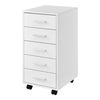 [en.casa]® Armario De Oficina - 63 X 33 X 38cm - Mueble De Oficina - Gabiente De Archivos - 5 Cajones - Blanco