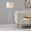 Lámpara De Pie Grenoble - Trípode - Moderna - Diseño - Altura 154 Cm - Iluminación Interior - Luz Efectiva - Blanco - 1 X E27 - 60w [lux.pro]®