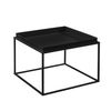 Set De 2 Mesas Auxiliares Helier Mesa Bandeja Metal 39 X 55 X 55 Cm Y 56 X 54 X 40 Cm - Negro Mate [en.casa]