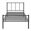 Cama Individual Laos Con Somier - Metal - 90 X 200cm - Negro [en.casa]