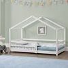 Cama Para Niños Knätten En Diseño De Casa Con Somier Madera Pino 80 X 160 Cm Blanco Lacado Mate [en.casa]