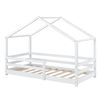 Cama Para Niños Knätten En Diseño De Casa Con Somier Madera Pino 80 X 160 Cm Blanco Lacado Mate [en.casa]