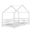 Cama Para Niños Knätten En Diseño De Casa Con Somier Madera Pino 80 X 160 Cm Blanco Lacado Mate [en.casa]