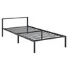 Cama Simple Imatra De Metal Con Somier - Minimalista - 90 X 200 Cm - Negro Mate [en.casa]