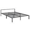 Cama Doble Imatra De Metal Con Somier - Minimalista - 140 X 200 Cm - Negro Mate [en.casa]